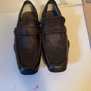 New Back Stage by Skechers Mens Brown Leather Loafers Driving Shoes 9.5‎